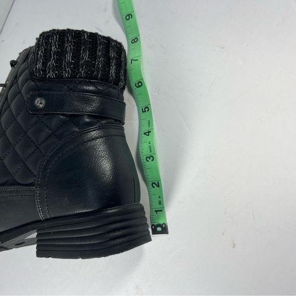 STQ ECO Friendly Black Round Toe Ankle Motorcycle Boots Womens size 11 - Picture 11 of 14